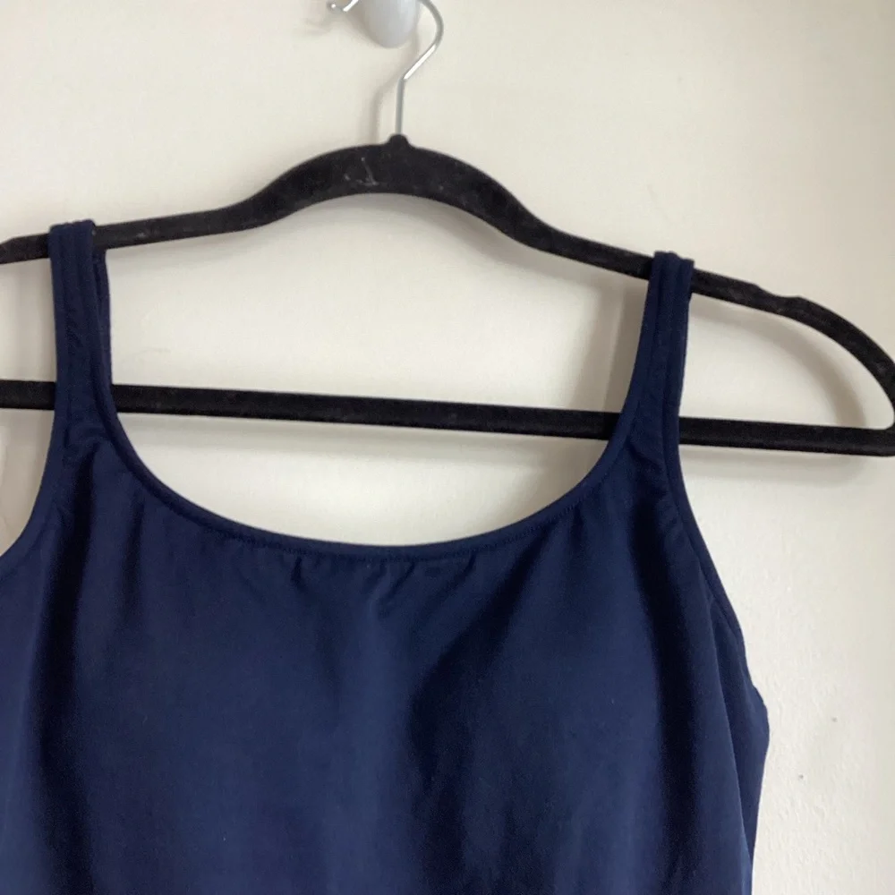 Ralph Lauren Blue Label One Piece Swimsuit Size 4 Navy Blue Classic Pony Logo - Picture 4 of 14